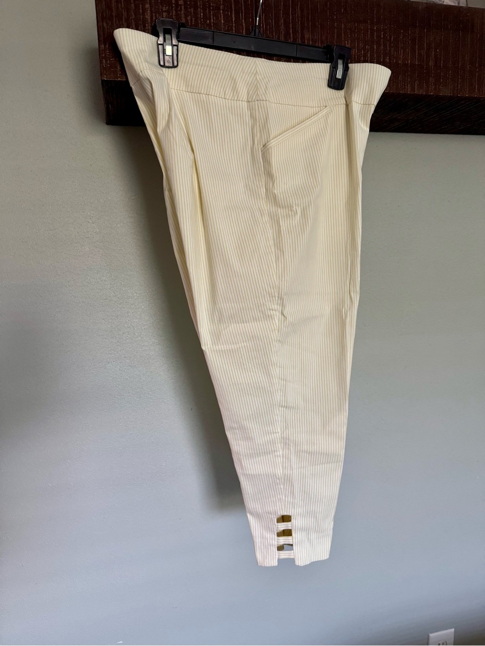 Chico's Cream Pinstripe Tailored Dress Pants